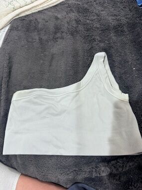 DSG One-Shoulder Ribbed Sports Bra in Light Mint